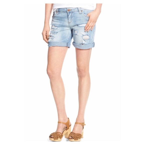 STS Blue Chic Ripped denim boyfriend shorts - Picture 1 of 8